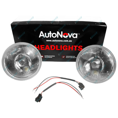 7" Round Curved Glass Headlight Pair