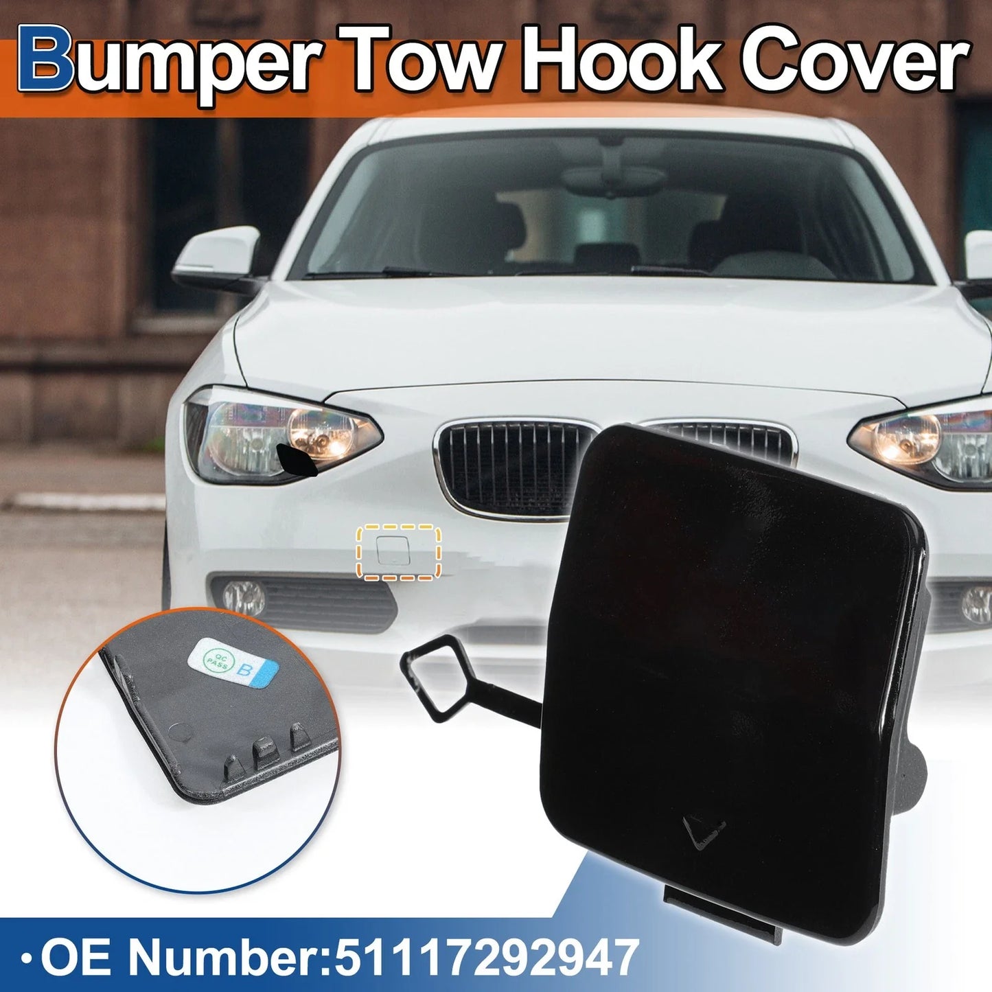 Front Bumper Tow Hook Cover for BMW 1 Series