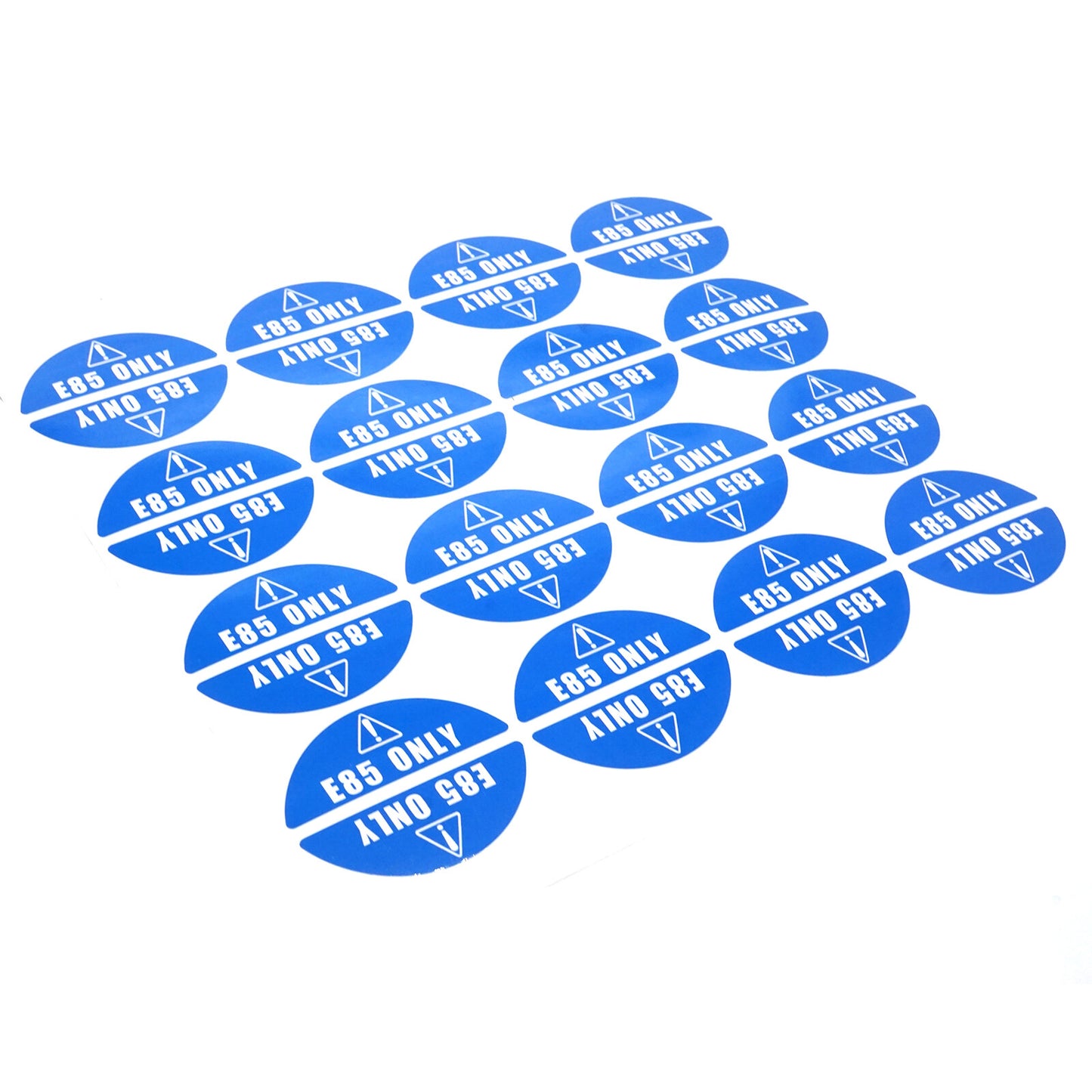Set of 16 E85 Gasoline Fuel Tank Stickers for Gas Gasoline