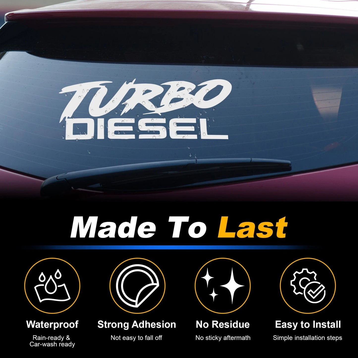 Reflective Bumper Decal for Turbo Diesel (Personalized)