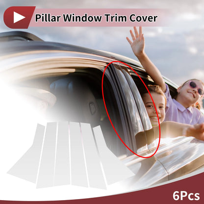 Door Pillar Window Trim for Nissan X-Trail/Rogue (2014–2023) Silver Tone