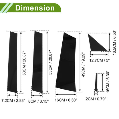 10X Door Pillar Window Trim for Dodge Grand Caravan (2008–2016) Black