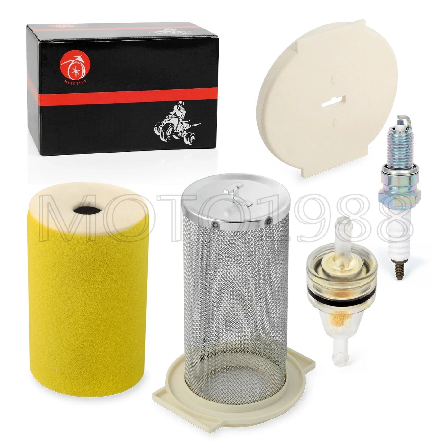 Air Filter Guide End Cap Spark Plug Kit for Yamaha Moto 4 (1987–1995)