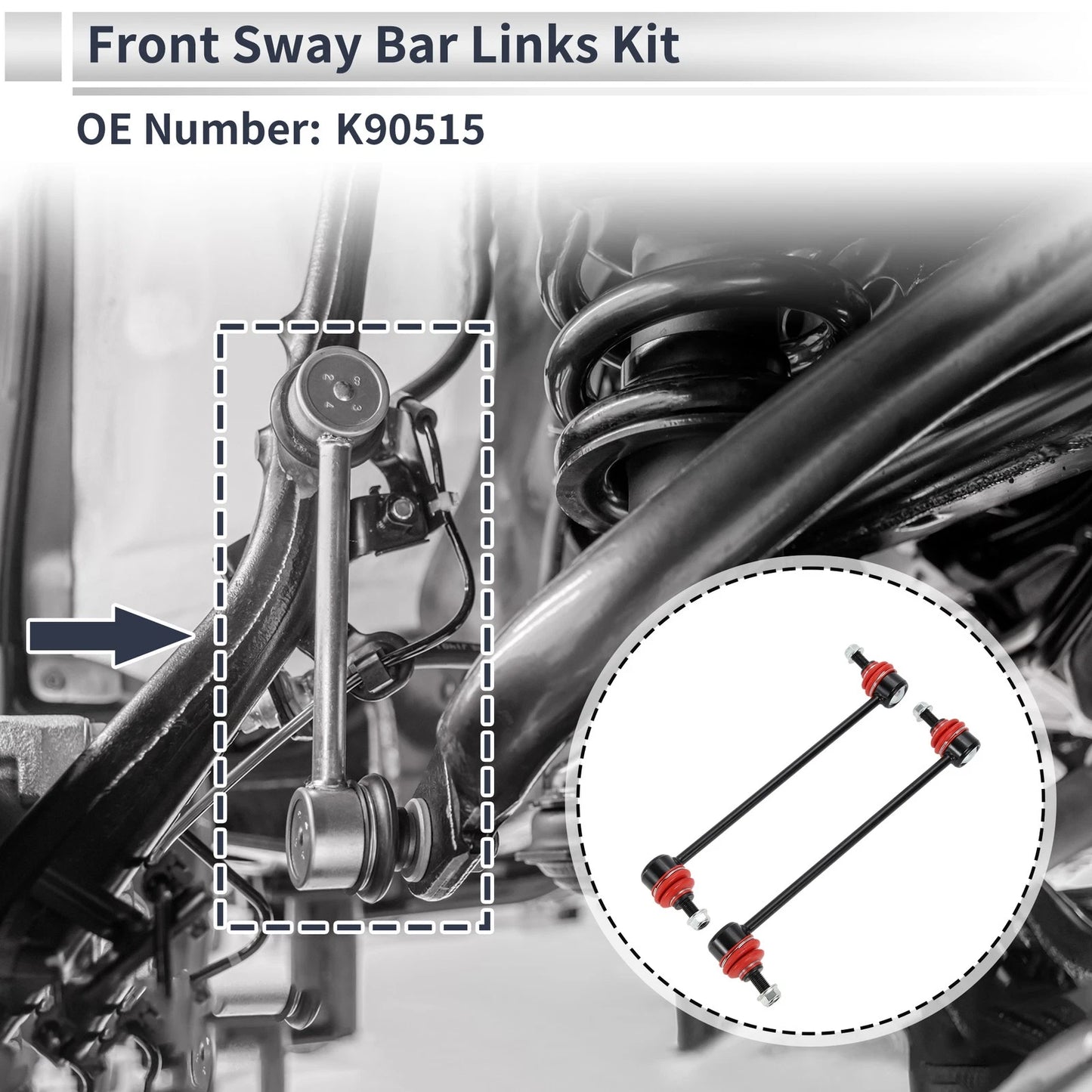 Set of 2 Front Stabilizer Bar Links for BMW 323CI (2000) No.K90515