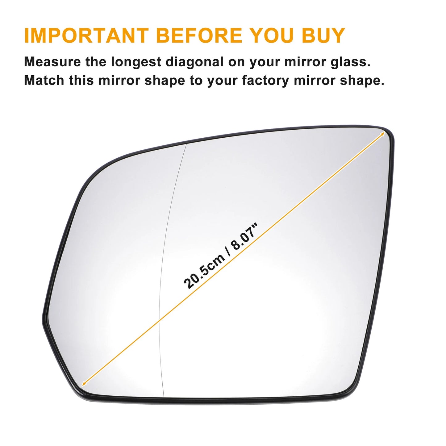 Left Side Heated White Mirror Glass for Mercedes GL-Class GLK-Class (2010–2015)