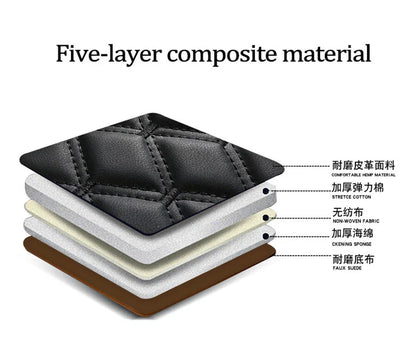 Black PU Leather Car Front Seat Cover Mat Protector - AU Ship