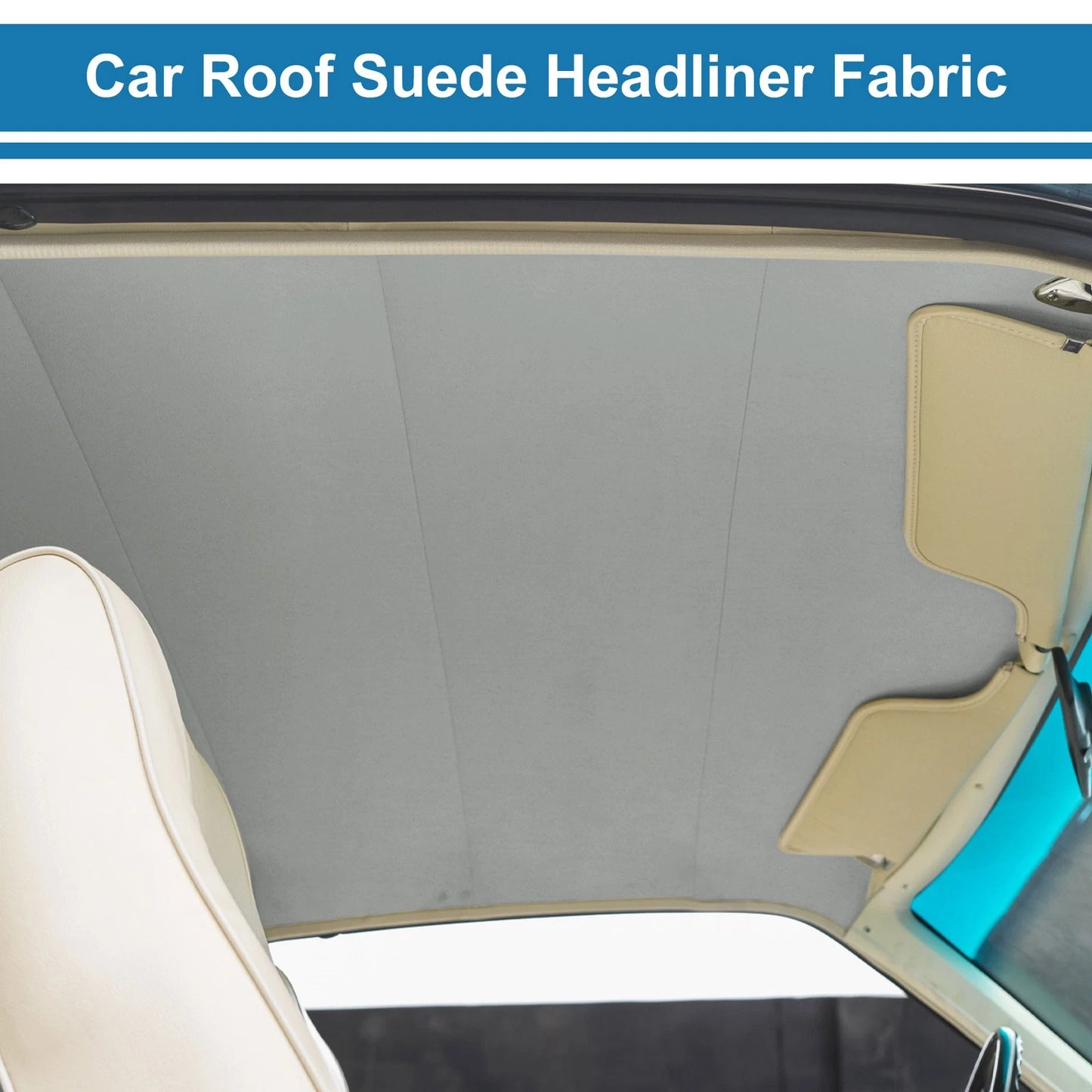 Suede Fabric Headliner for Car Roof Repair - Light Gray (11.8"x11.8")