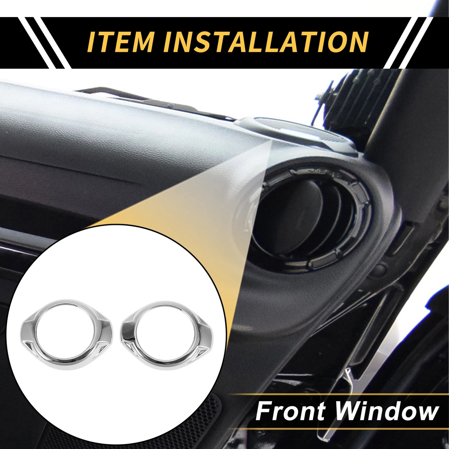 A Pillar Speaker Ring Cover Trim for Jeep Wrangler JK JKU (2007–2018) Silver Tone
