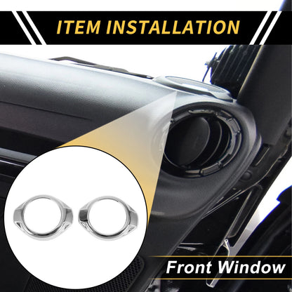 A Pillar Speaker Ring Cover Trim for Jeep Wrangler JK JKU (2007–2018) Silver Tone