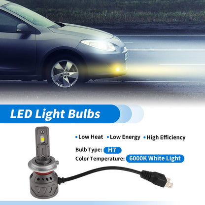 H7 LED Light Bulbs Replacement for Various Models (6000K, No Flicker)