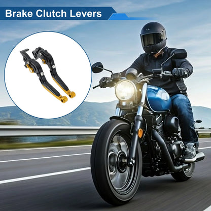 Brake Clutch Levers for KTM 390 Duke (2019–2023) Black Gold Tone End 1 Pair