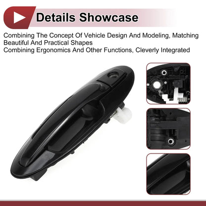 Exterior Door Handle for Hyundai Sonata Front Right Black ABS (2011-2014)