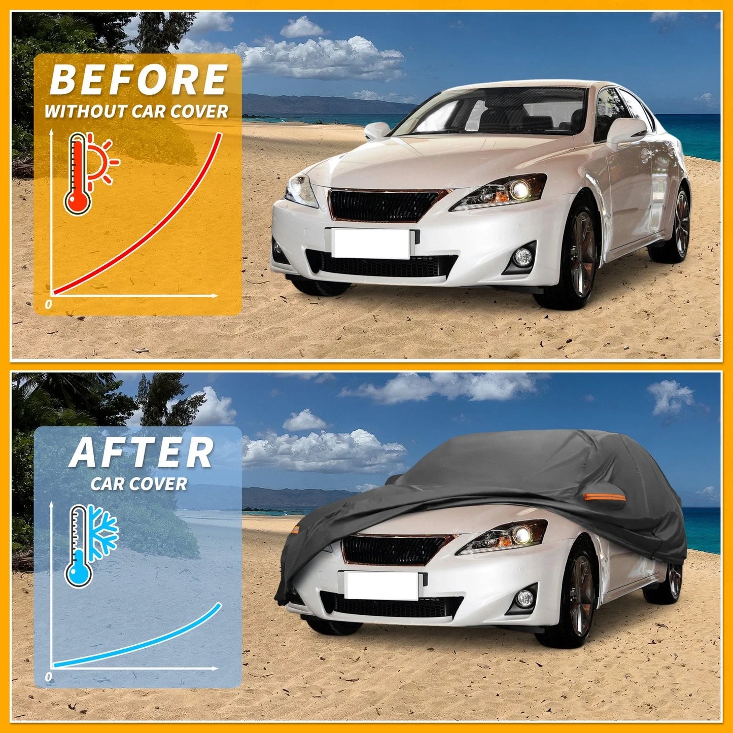 Waterproof All Weather Car Cover for Lexus IS Sedan (2014-2023)