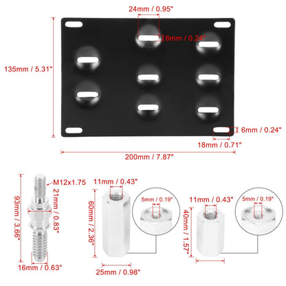 Tow Hook License Plate Mount Bracket for BMW 3 5 Series (2000–2023)