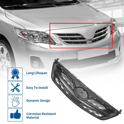 Front Hood Bumper Grille for Toyota Corolla (2010) - Black