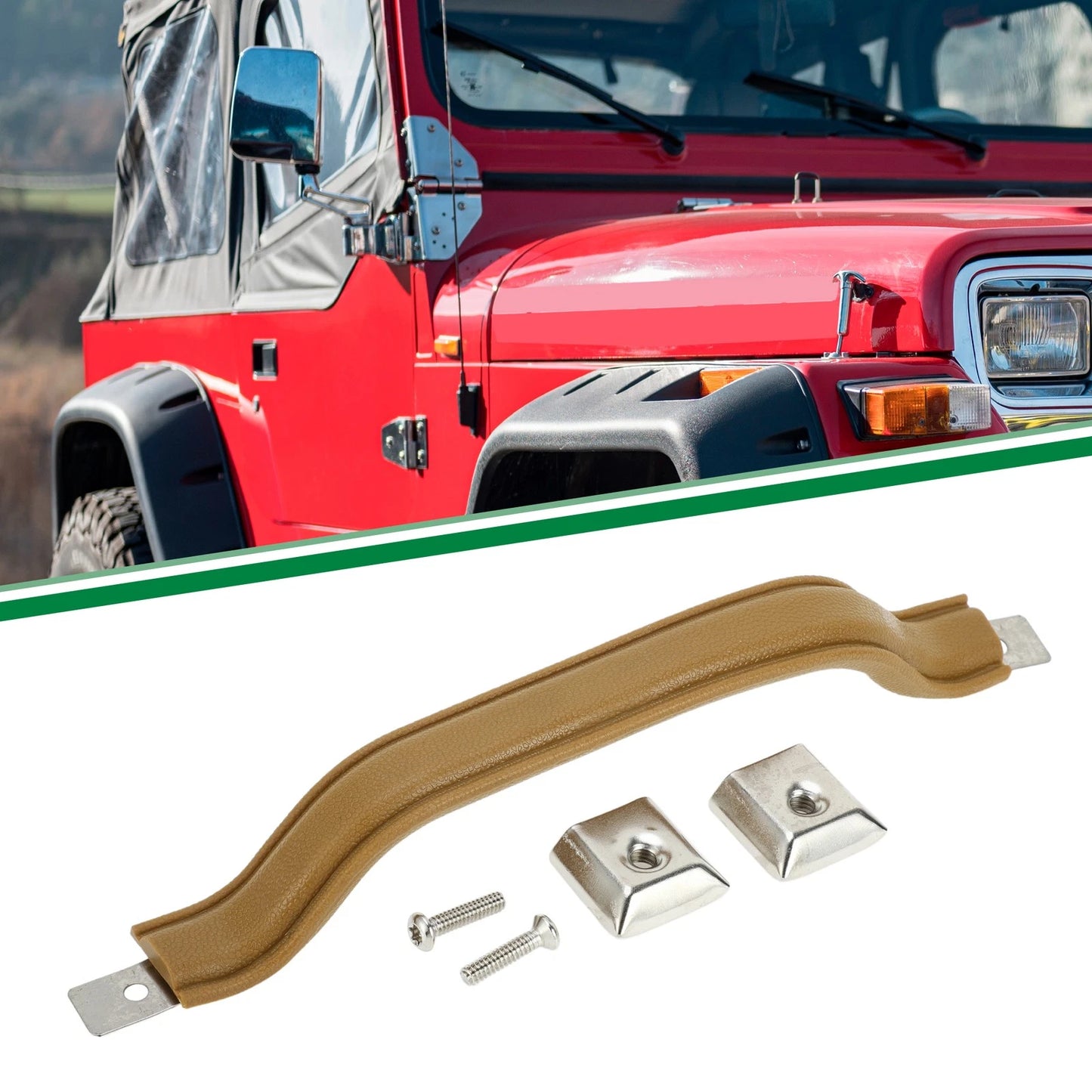 Set of 1 Car Interior Door Handle for Jeep Wrangler YJ (1987–1995) Brown