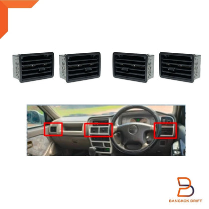 4 x Air Conditioner Vent Louvers Set Black for Holden Rodeo Pickup (97-02)