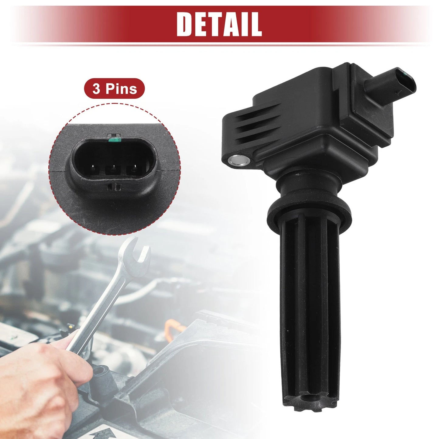 Set of 1 Ignition Coil Spark Plug for Ford Edge (2015–2023) No.CM5Z12029A Black