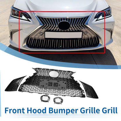 Front Hood Bumper Grille for Lexus ES350 (2019–2021) Black F-Sport