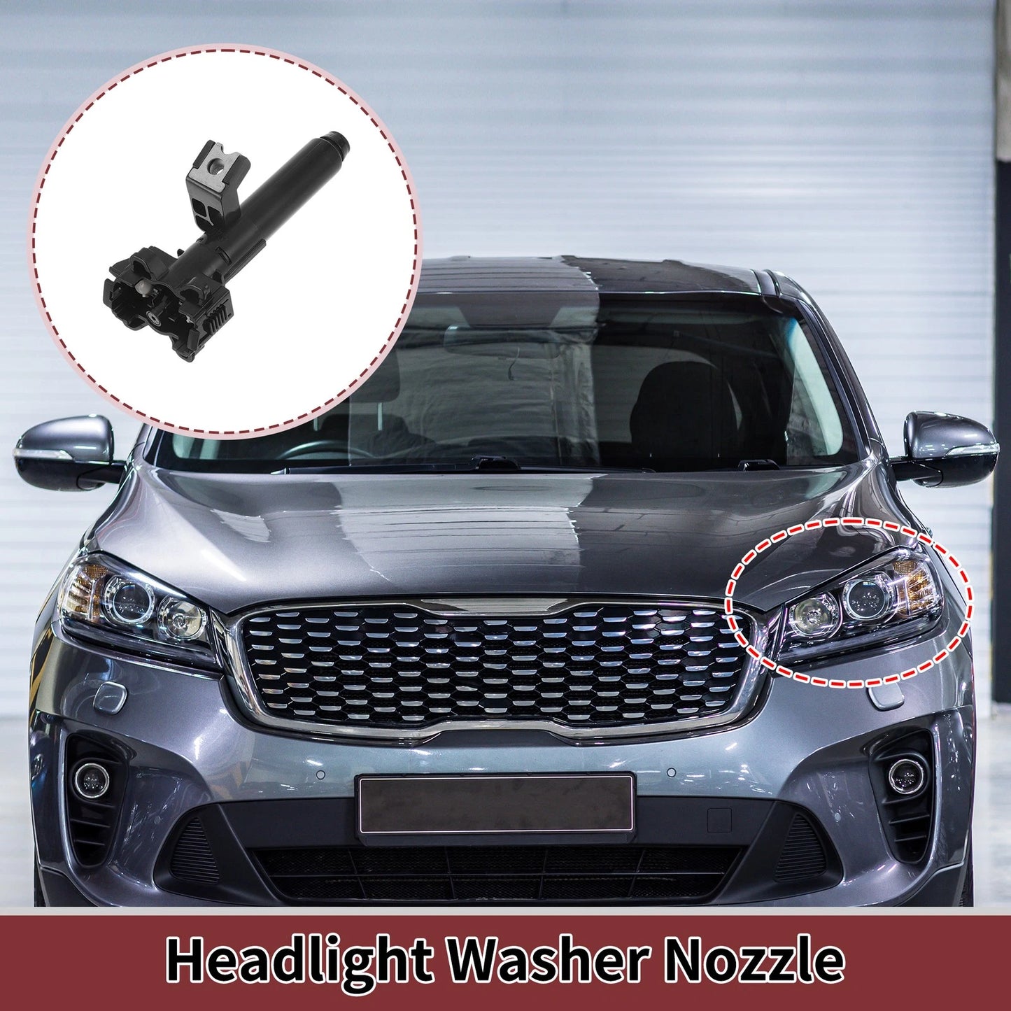 Front Driver Side Headlight Washer Nozzle for Toyota Hilux (2015) No. 852080K040