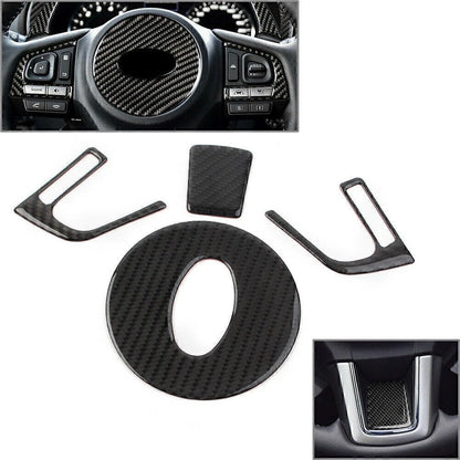 4X Carbon Fiber Look Steering Wheel Cover Kit for Subaru Forester (2013–2018)