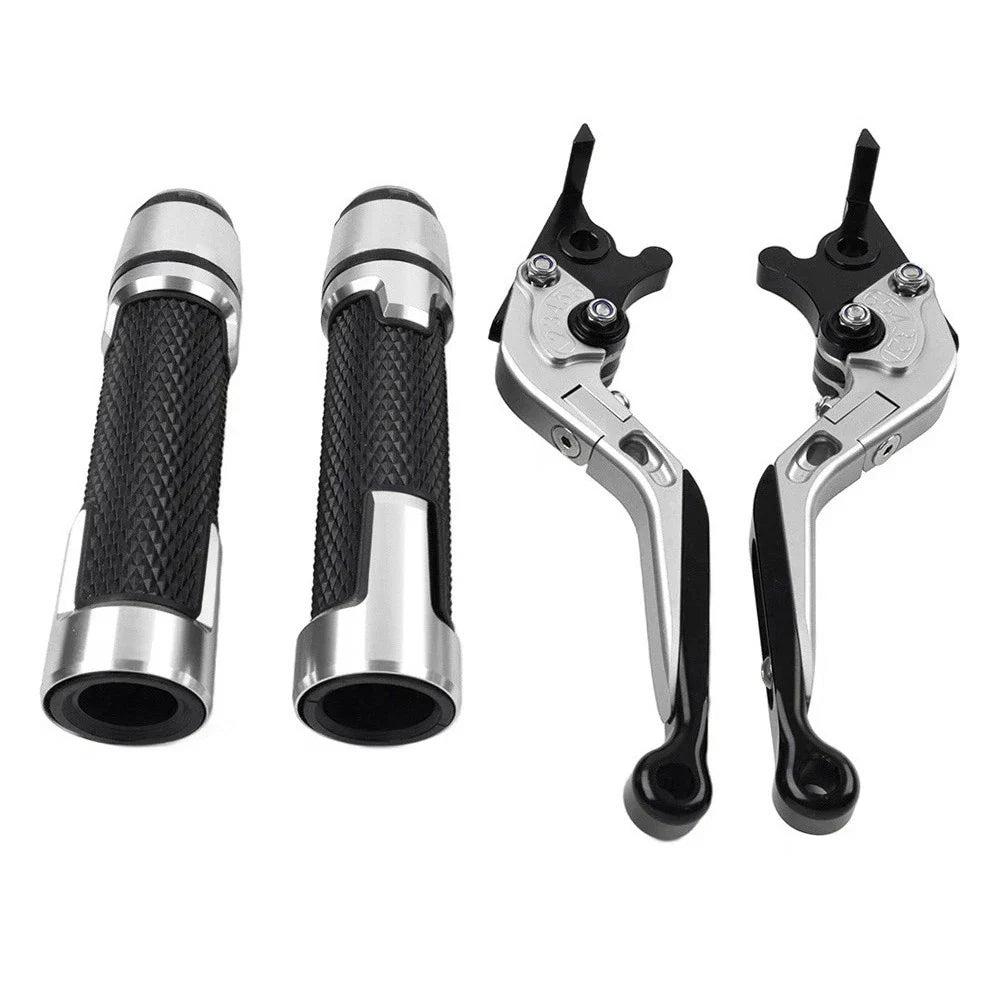 Folding Extendable Brake Clutch Levers & Handlebar Grips for Kawasaki ZX6RR