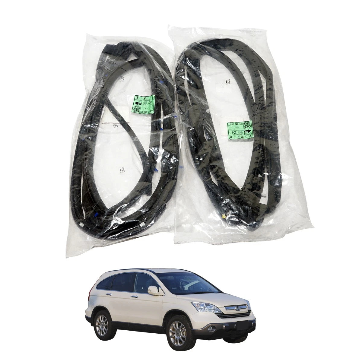 Set of 2 Rear Door Weatherstrip Rubber Seals for Honda CR-V (2007–2011)