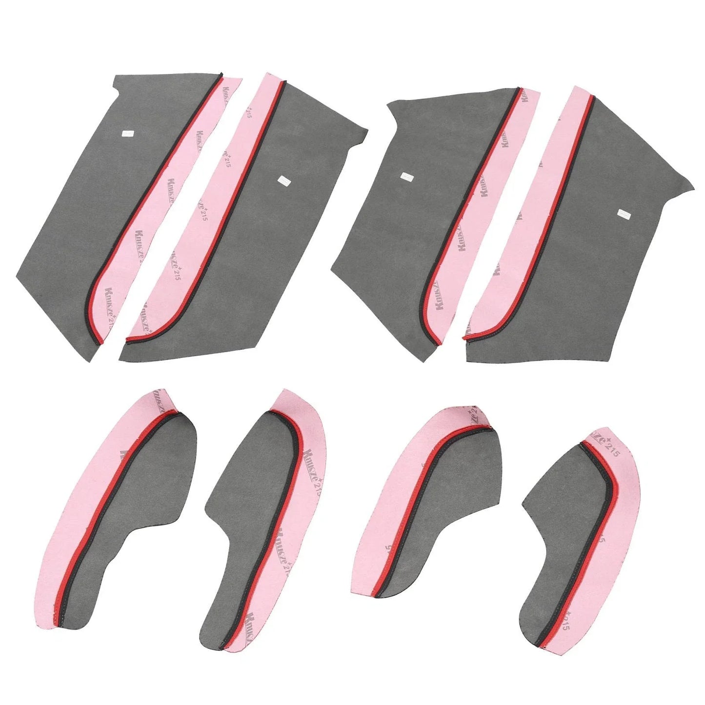 8 Pcs Door Panel Armrest Covers for Honda Civic (2016-2020) Red with Red Line