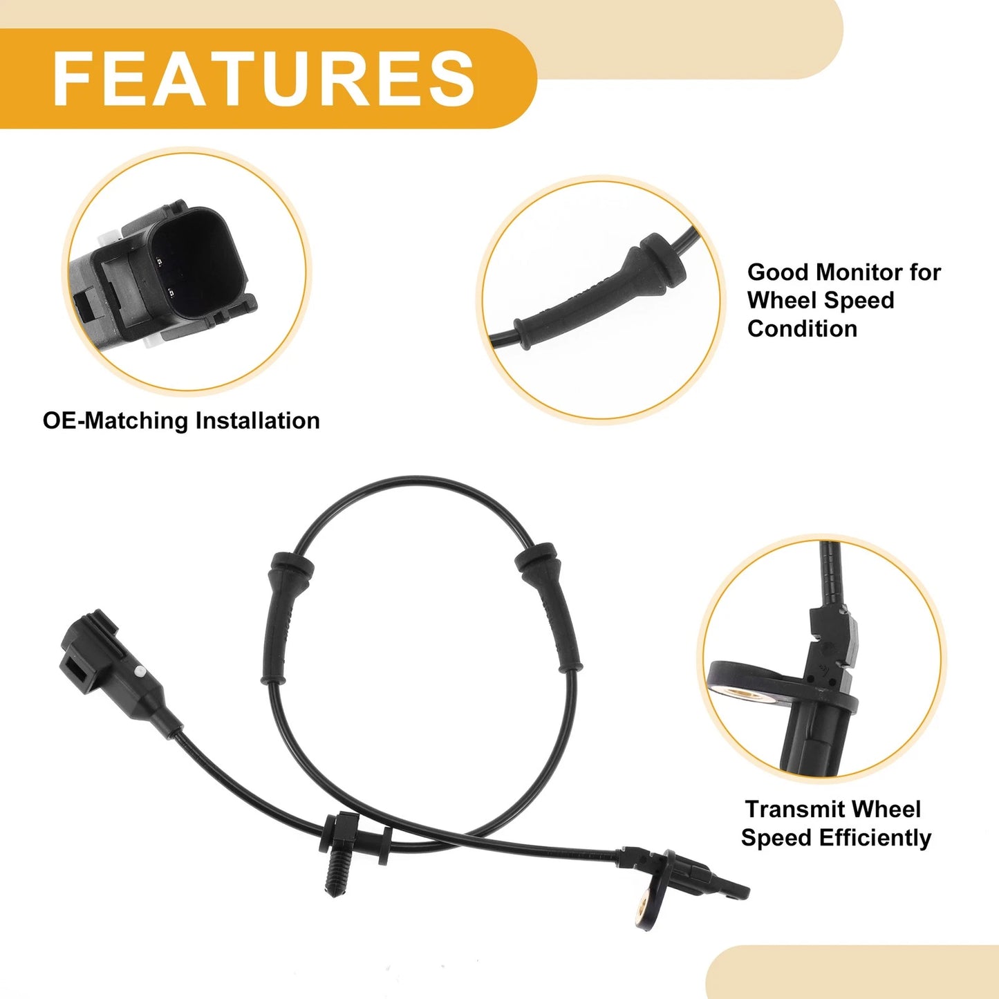 ABS Wheel Speed Sensor No.T2H4068 for Jaguar XE (2016–2021) Rear