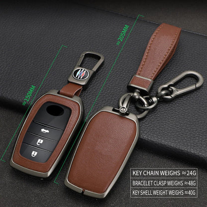 Zinc Alloy Leather Car Key Fob Cover Case for Toyota Prius Yaris Corolla Sienna
