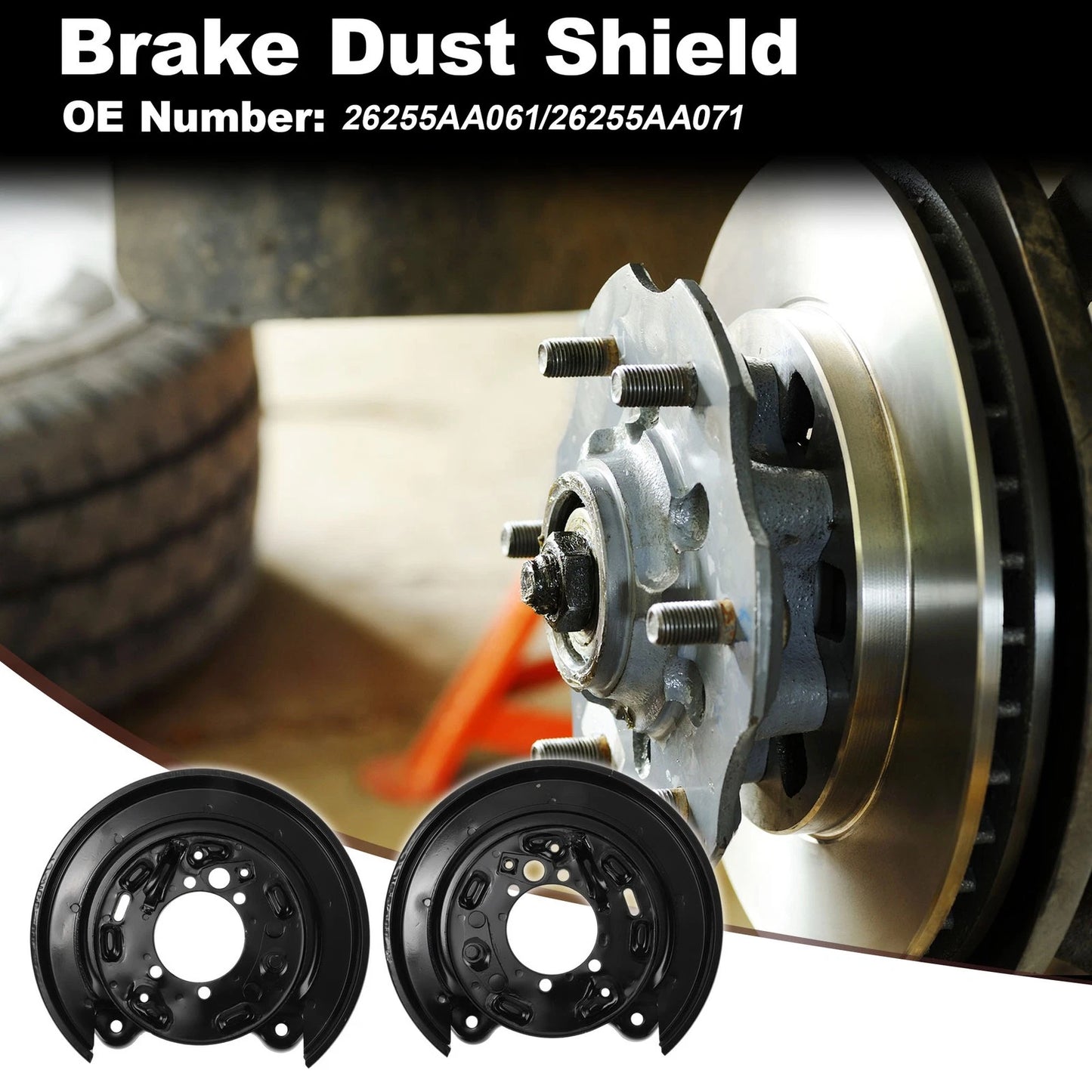 Set of 2 Wheel Brake Dust Shields for Subaru Forester (2014–2018) 26255AA061/26255AA071