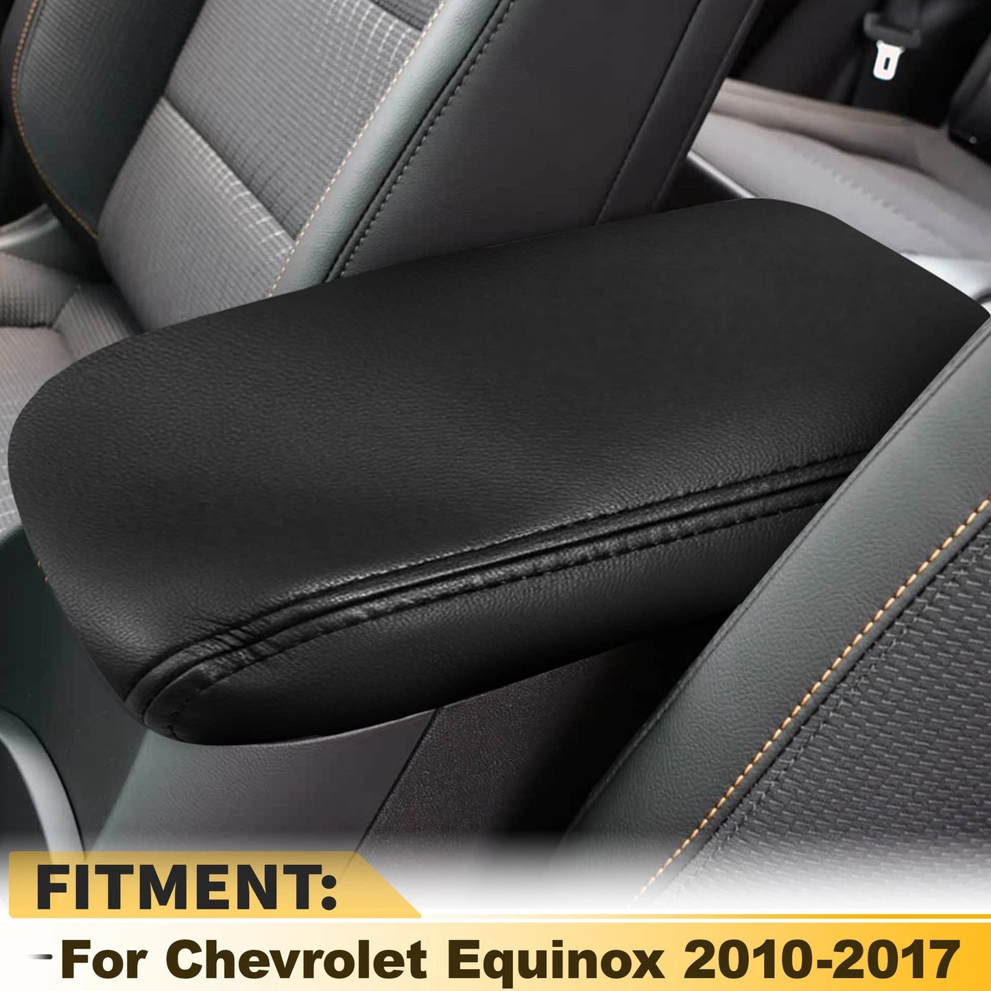 Leather Center Console Lid Armrest Cover Trim for Chevy Equinox (2010–2017)