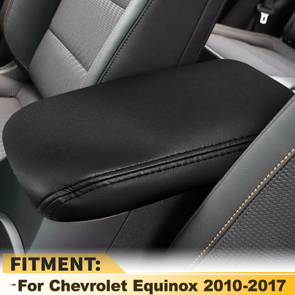 Leather Center Console Lid Armrest Cover Trim for Chevy Equinox (2010–2017)
