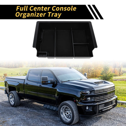 Center Console Organizer Tray for Chevy Silverado (2015-2019) Black