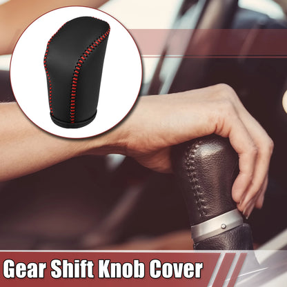 Gear Shift Knob Cover Protector for Toyota Crown (2019–2023) Black Red Stitch