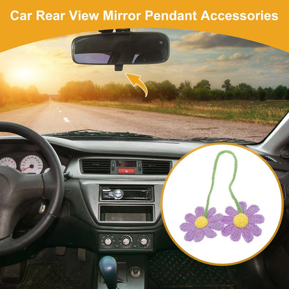 Flower Rear View Mirror Pendant for Car - Light Purple