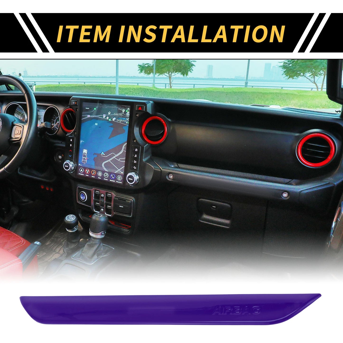 Passenger Side Interior Seat Handle Trim for Jeep Wrangler JL JLU (2018–2024) - Purple