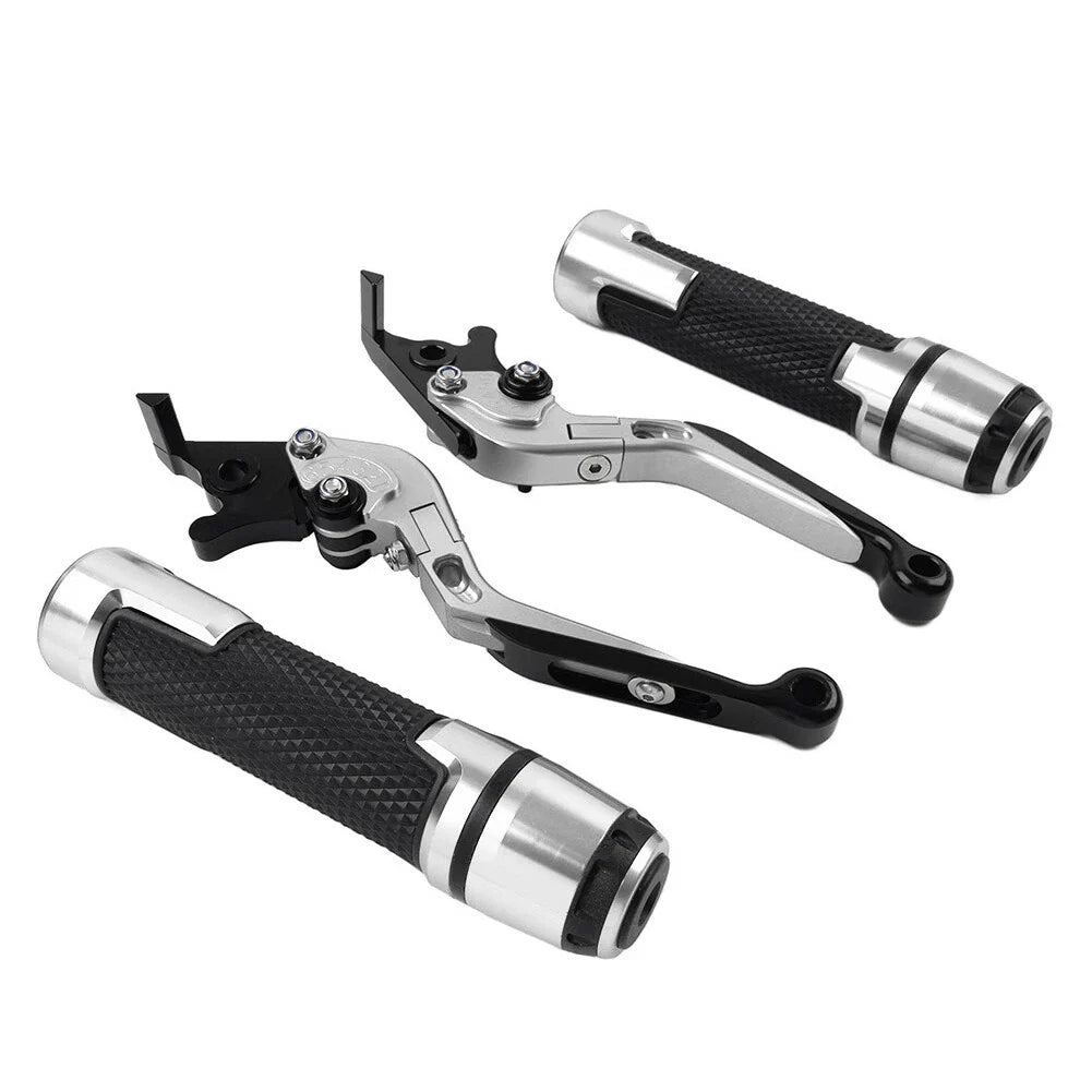 Silver Extendable Brake Clutch Levers & Handlebar Grips for BMW G310R G310GS