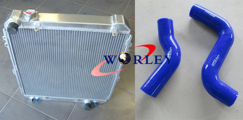 Aluminum Radiator with Blue Hose for Toyota Hilux Surf KZN130 (1995–2001)