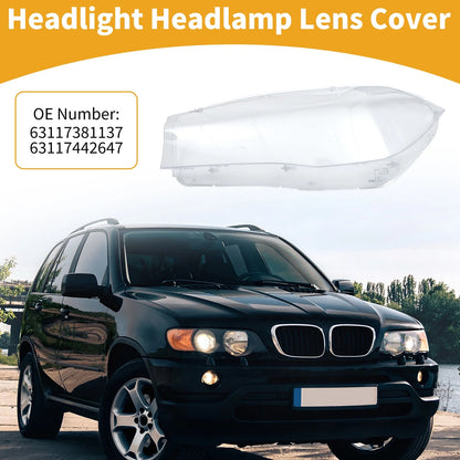 1 Pc Headlight Lens Cover for BMW X5 (2014–2018) No. 63117442647 Clear