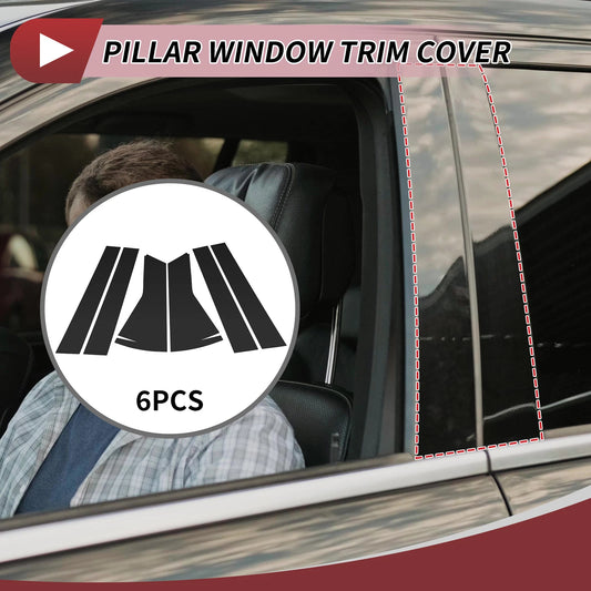 6 Pcs Door Pillar Window Trim for Nissan Qashqai (2008–2013) Black