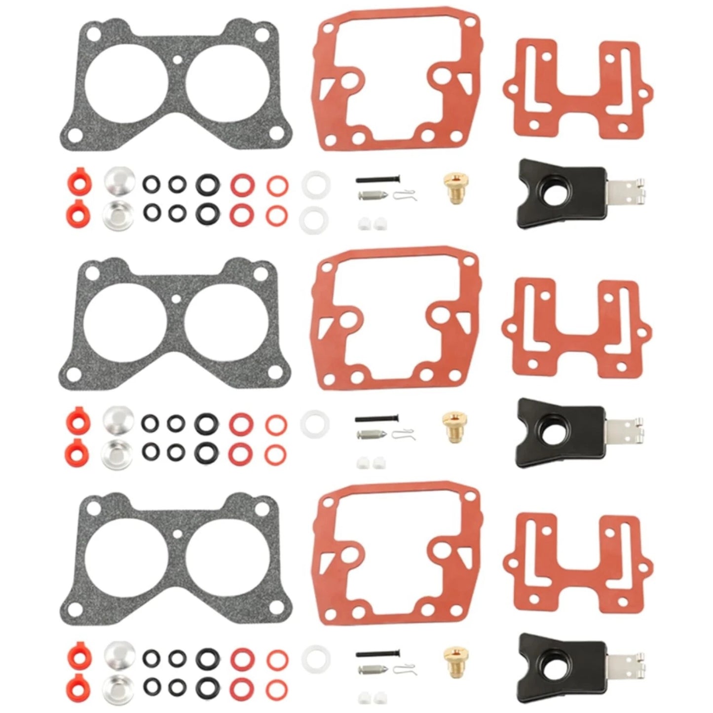 3 Pack Carburetor Rebuild Kit for Johnson Evinrude V6 (150–235 HP)