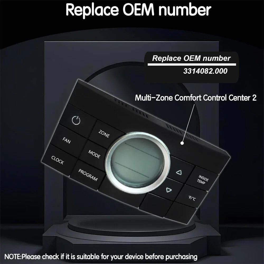 Multi-Zone RV Thermostat Control Center  10-Button 12V
