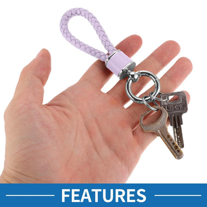 Car Keychain with Ring for Universal Use (Light Purple, Silver Tone)