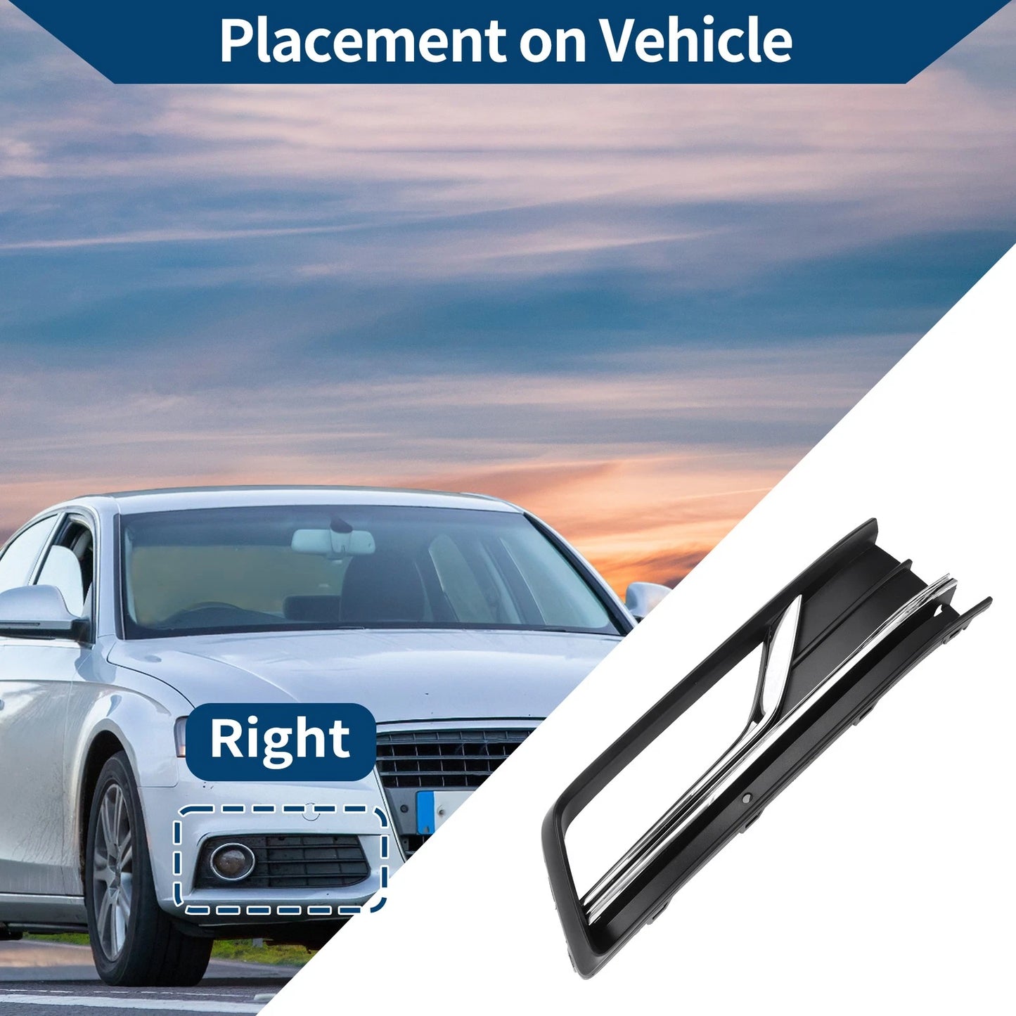 1 Pc Fog Light Grill for VW Passat (2016–2019) No. 561854662HRYP