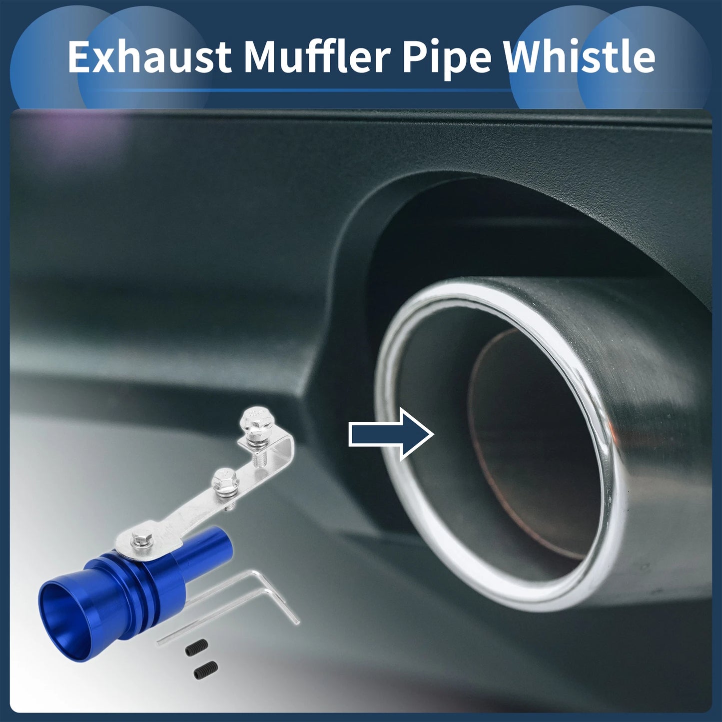 Turbo Sound Exhaust Muffler Pipe Whistle for Universal Fit (1 Set)