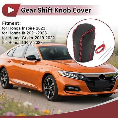 1Pc Gear Shift Knob Cover for Honda Inspire (2023) Red Faux Leather
