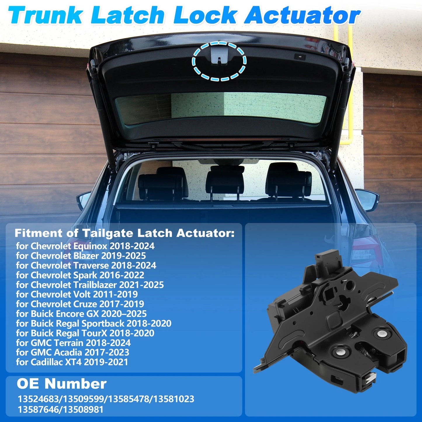 Tailgate Latch Lock Actuator for Chevrolet GMC Cadillac XT4 (2019–2023)