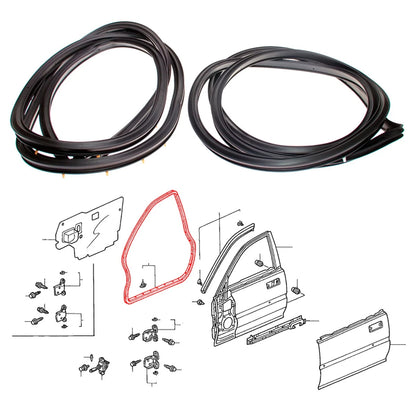 Set of 4 Front Door Weatherstrip Rubber for Honda City (1996–2002)