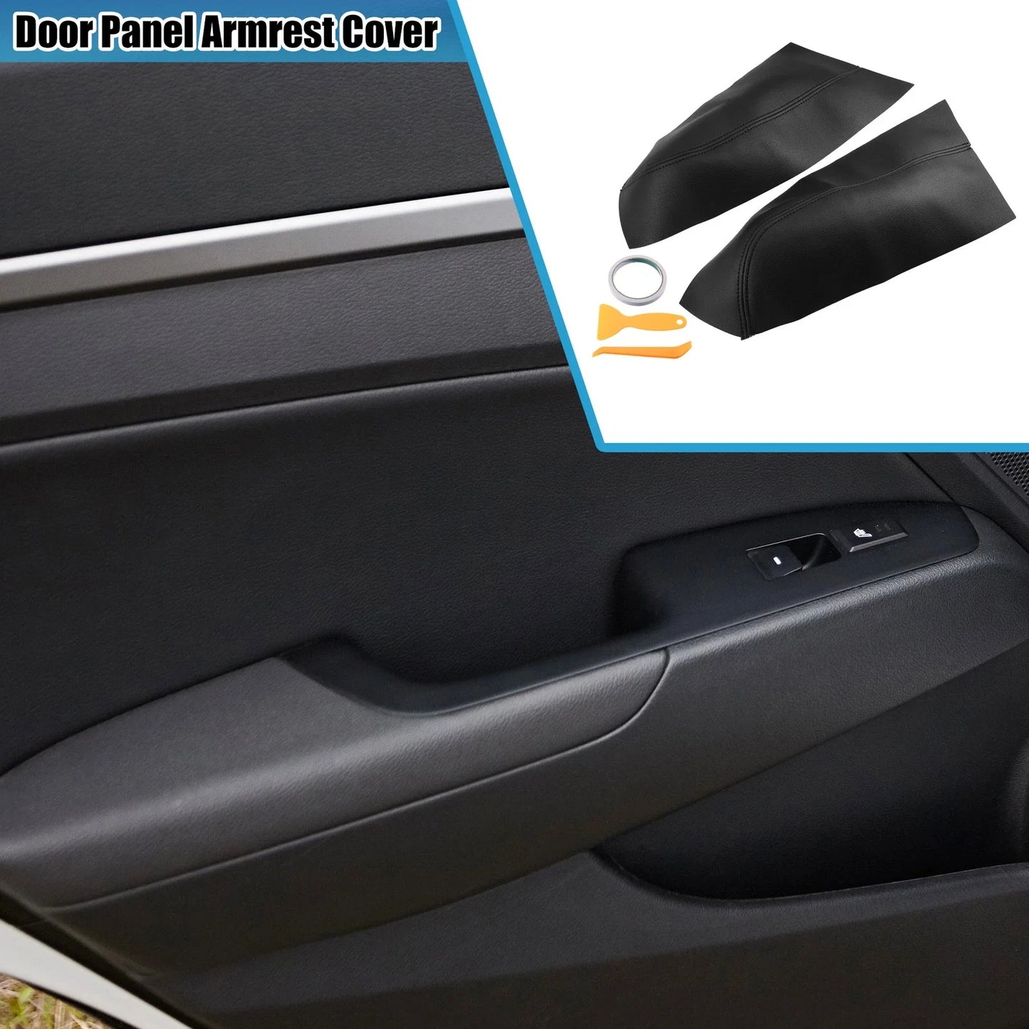Rear Door Panel Armrest Cover for Honda Pilot (2009-2015) - Black 1 Pair